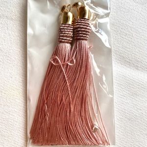 New- light pink tassel earrings